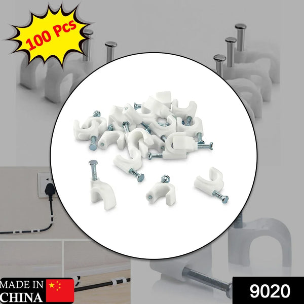 100 Pc 6 MM Cable Clip used in all kinds of wires to make them stuck and holded in walls etc. - Justgrabit Inc.