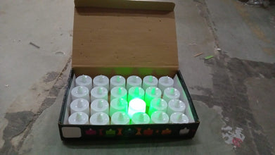 Green Flameless LED Tealights Smokeless Candles for Home Decoration Pack of 24 - justgrabit.in | Just Grab It