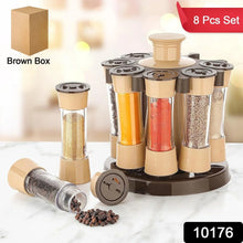 360 Revolving Spice Rack for Kitchen and Dining Table, 8 Spice jars - justgrabit.in | Just Grab It