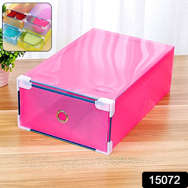 Transparent Drawer Style Shoe Storage Box (1 Pc) - justgrabit.in | Just Grab It
