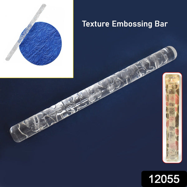 Textured Embossed Acrylic Rolling Pins Fondant Cake Decorating Tools (1 Pc) - justgrabit.in | Just Grab It