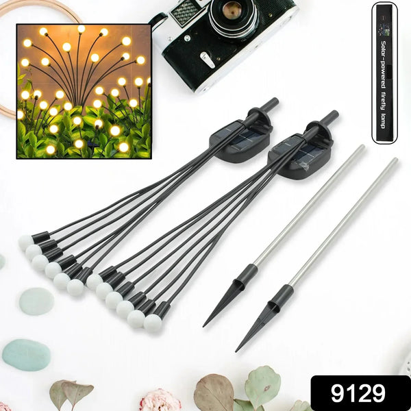 Solar Firefly Lights for Garden Decor (2 Pc, 12 LED Warm) - Justgrabit Inc.