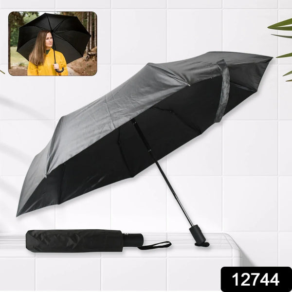 2 Fold Manual Umbrella – Wind, Sun & Rainproof with Steel Shaft & Wrist Strap - Justgrabit Inc.