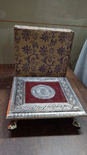 Silver - Square Pooja Chowki Patla / Bajot (20×20 CM / 1 Pc) - justgrabit.in | Just Grab It
