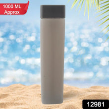 Square Plastic Water Bottle - 1000ml Leakproof BPA - Free Container for Office, Gym & Home (1 pc) - Justgrabit Inc.