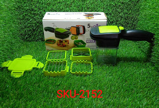 Premium Vegetable Dicer Multi Chopper Set 5 in 1 Cutting Blades - Justgrabit Inc.
