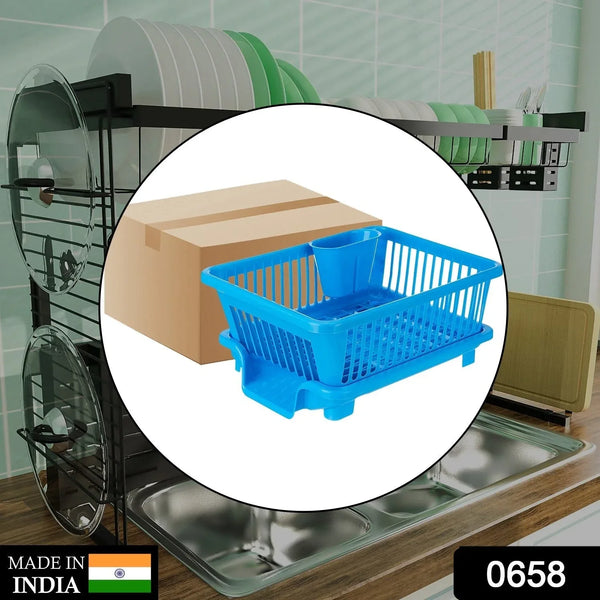 Plastic Sink Dish Drainer Drying Rack (With Brown Box) ( MOQ : - 3 Pc) - Justgrabit Inc.