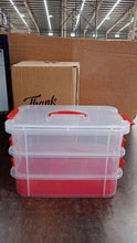 3 - Layer Multi - Purpose Transparent Plastic Storage Carry Box with Handle - Justgrabit Inc.