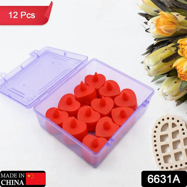 Flameless Candles LED Heart Shape Tea Light Candles Multi Color Electrical Diya Candles Battery Operated Fake Candles for Gift/Home Decoration Diwali Navratri Lighting, Diwali (Pack of 12) - justgrabit.in | Just Grab It