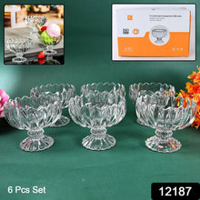 Glass Ice Cream Bowls Glass Dessert Cups for Sundae (6 pcs / 120ml) - justgrabit.in | Just Grab It