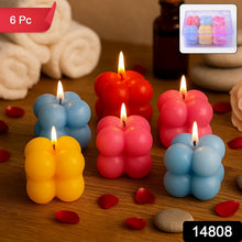 Multicolor Aesthetic Bubble Cube Wax Candles (6 Pc) - justgrabit.in | Just Grab It