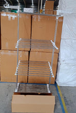 3 - Tier Foldable Stainless Steel Cloth Drying Stand with Wheels - justgrabit.in | Just Grab It