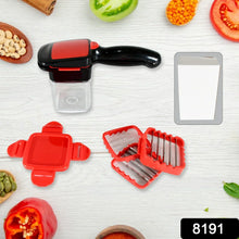 Multifunction Vegetable Cutter Manual Vegetable Quick Dicer Fruit Chopper Slicer with 3 Interchangeable Stainless Steel Blade Inserts, Non - Skid Base Slicer and Chopper - Justgrabit Inc.
