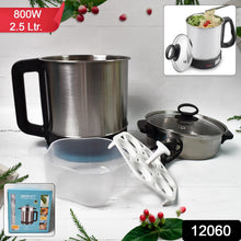 Soup Pot with Lid, Stainless Steel Multi Cooker Kettle (800W / 2.5 Ltr.) - justgrabit.in | Just Grab It