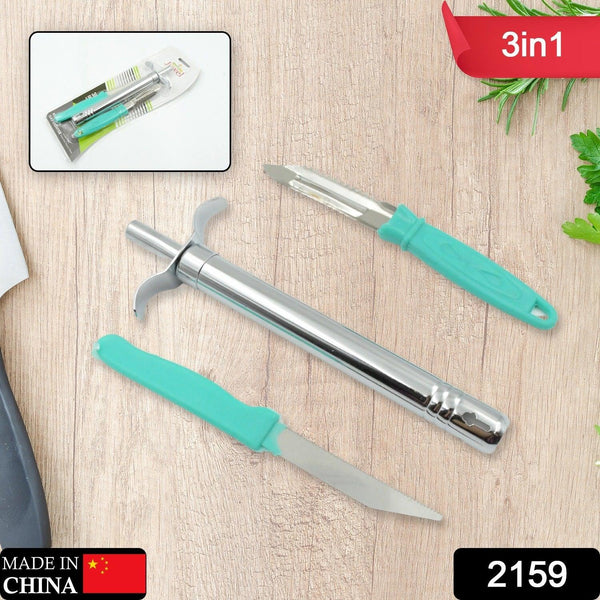 3 - in - 1 Kitchen Combo: Lighter, Stainless Steel Knife & Peeler - Justgrabit Inc.