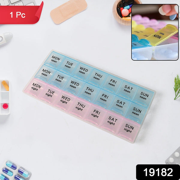 Weekly Pill Organizer Box with 21 Compartments (1 Pc) - justgrabit.in | Just Grab It