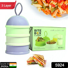 3 Layer Cute Portable Baby Food Milk Powder Storage Box Bottle Container Milk Powder Baby Food Container Bowl. (Purple) - justgrabit.in | Just Grab It