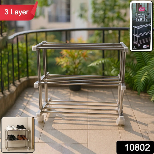 Supermom Stainless Steel Multipurpose Shoe & Storage Rack - (1 pc) - justgrabit.in | Just Grab It