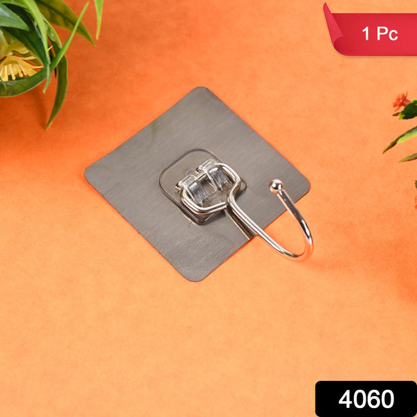 Large Stainless Steel Self Adhesive Wall Hooks (1 Pc) - justgrabit.in | Just Grab It