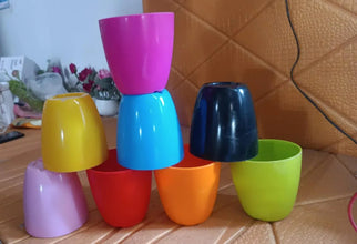 Plastic Flower Valencia (Pot) Home and Outdoor (1 Pc/Mix Colour) - Justgrabit Inc.