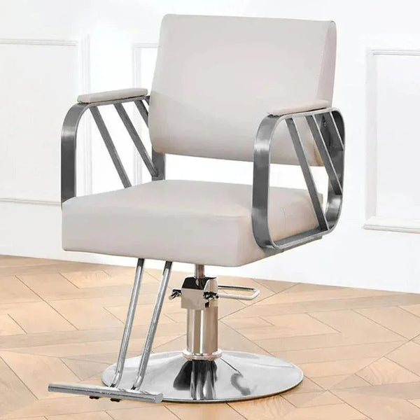 SALON CHAIR HYDRAULIC CHAIR FOR BUSINESS OR HOME, SIMPLICITY BARBER CHAIR SALON BEAUTY SPA SHAMPOO HAIR PROFESSIONAL HYDRAULIC STYLING CHAIR (SILVER 1 UNIT ) - justgrabit.in | Just Grab It