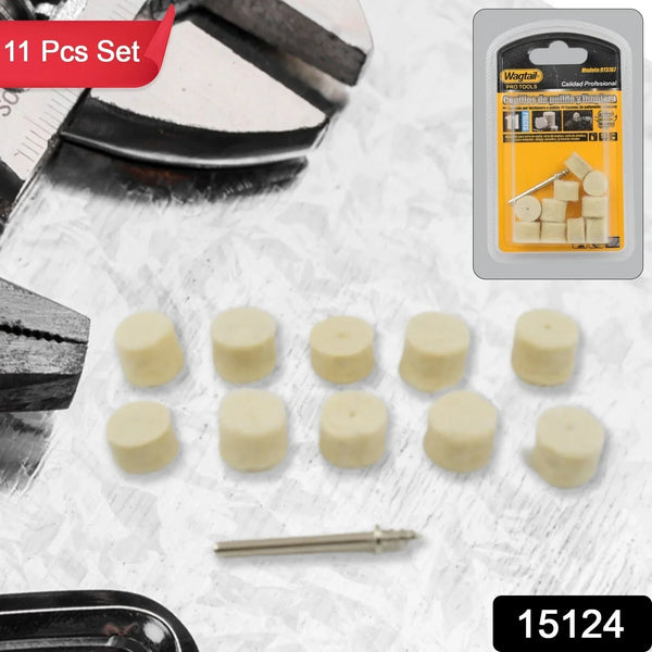 Rotary Tool Accessory Wool Felt Polishing Pad Felt (11 Pcs Set) - justgrabit.in | Just Grab It