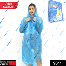 Portable Adult Rain Coat, Raincoat Waterproof Button Cardigan Portable Raincoat Adult Outdoor Traveling Plastic Material Raincoat/Rain wear/Rain Suit for Outdoor Accessory (1pc) - justgrabit.in | Just Grab It