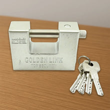 94mm Stainless Steel Padlock: Rectangular, Hardened Steel, 5 Keys - Justgrabit Inc.