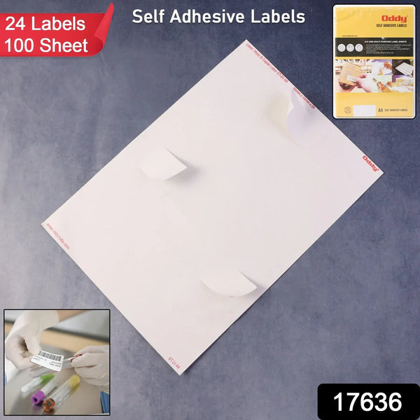 Oddy Self - Adhesive Labels – A4 Sheets, 24 - Up per Sheet (100 Sheets, 2400 Labels) - justgrabit.in | Just Grab It