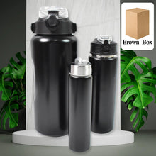 3 in 1 Stainless Steel Insulated Water Bottle – Double Wall Vacuum (3 Pcs Set) - justgrabit.in | Just Grab It