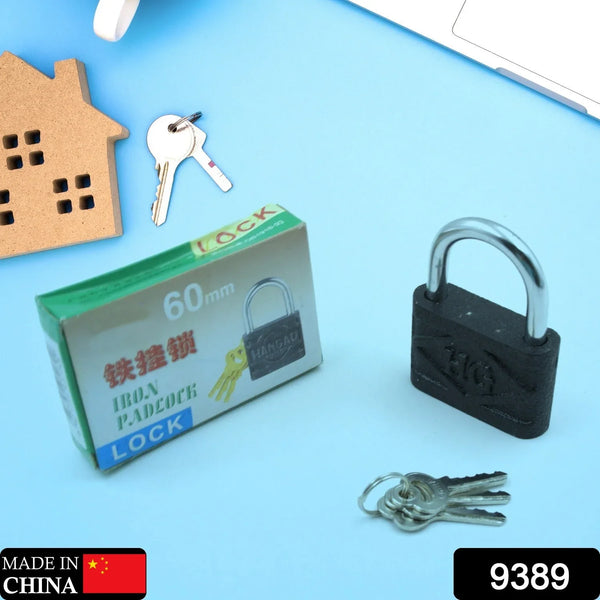 Iron Padlock with Brass Core for Home & Outdoor Security (60mm) - justgrabit.in | Just Grab It