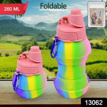 Flexible Collapsible Silicone Sports Water Bottle (260 ML / 20 CM Folding) - justgrabit.in | Just Grab It
