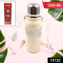 Stainless Steel Vacuum Insulated Water Bottle | Leak Proof Flask for Tea Coffee | Reusable Water Bottle with Hanging Strap | Bottle for Hot & Cold Drinks Wide Mouth Water Flask 1200 ML - Justgrabit Inc.