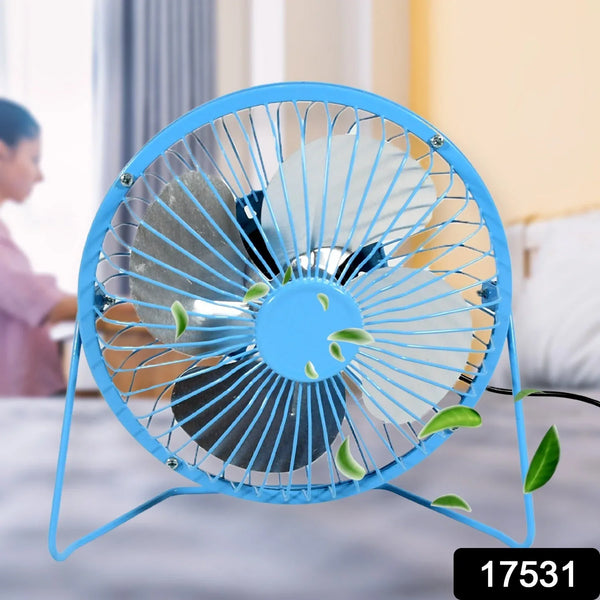 USB Table Desk Personal Metal Electronic Fan, Compatible with Computers, Laptops, Student Dormitory, Suitable For Office, School Use (1 Pc) - Justgrabit Inc.