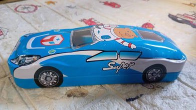 Car - Shaped Metal Compass Box (1 Pc): Pencil Case for Kids, Stationery - Justgrabit Inc.