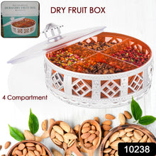 Multipurpose Dry Fruit Box 4 Section Dry Fruit Round Silver Gift Box (1 Pc) - justgrabit.in | Just Grab It