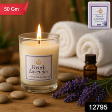 In'lief French Lavender Soy Blend Scented Candle in Glass Jar (50GM / 1 Pc) - justgrabit.in | Just Grab It