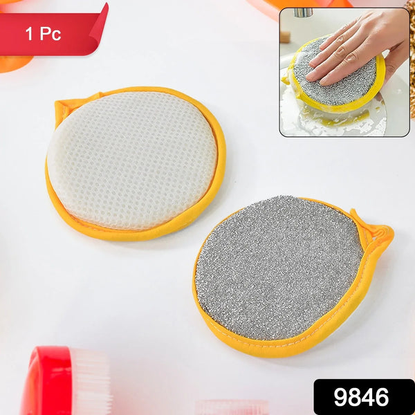 Double Side Dishwashing Sponge Dish Washing Brush (1 Pc) - Justgrabit Inc.