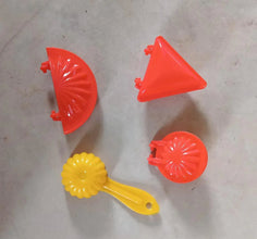 4 Pcs Plastic Red Kitchen Tool Mould Dough Press - Justgrabit Inc.