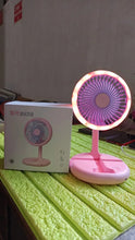 USB Rechargeable Portable Fan With LED Light Heavy Duty & Foldable Fan With Charging Port Home, Outdoor, Temple - Justgrabit Inc.
