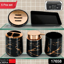 Bathroom Accessory Set Bathroom Decor Premium Quality (5 PCS) 1 X Tumbler,1 X Dispenser,1 X Toothbrush Holder, 1 X Soap Dish & 1 X Tray - Justgrabit Inc.