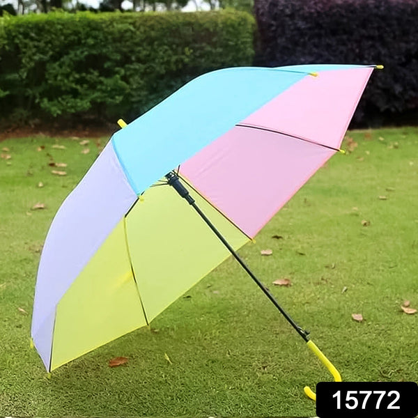 Colorful Rainbow Umbrella Multi - Colour J Shaped Handle (1 Pc / MOQ : - 5) - justgrabit.in | Just Grab It
