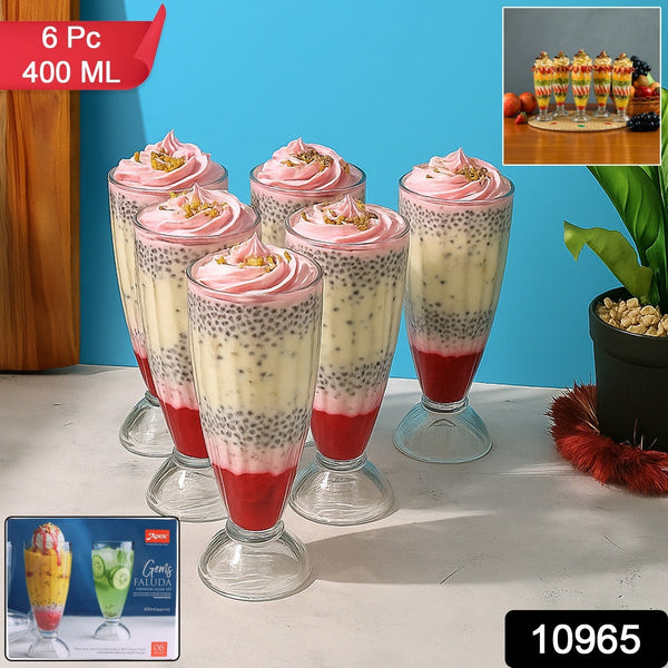 Apex Premium Dessert & Falooda Glasses (Approx 400ML / 6 Pc) - justgrabit.in | Just Grab It