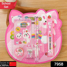 8 in1 Mix Stationery Gift Set for Kids, Stationary Set Including Pencil Ruler Rubber Pencil Sharpener, Pencil Cover, School, Office Product Gift - Justgrabit Inc.