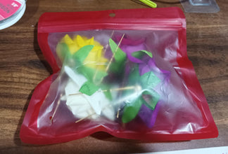 Colourful Flowing Flower Hair Pin (4 Pcs Set / Mix Color), Hair accessories - justgrabit.in | Just Grab It