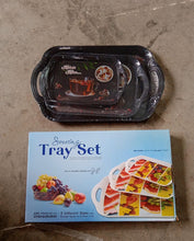 Serving Tray Set (Pack of 3 Pcs / Multicolor / Mix Size) - justgrabit.in | Just Grab It