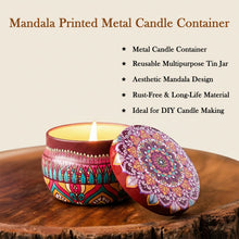 Premium Decorative Mandala Printed Metal Candle Container (4 Pc) - justgrabit.in | Just Grab It