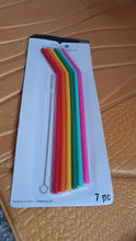 Reusable Silicone Straws Flexible Drinking Straws with Cleaning Brush (7 pc) - Justgrabit Inc.