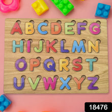 Wooden Puzzle Board ABC Letters Shapes Educational Learning Toys (1 Set) - justgrabit.in | Just Grab It