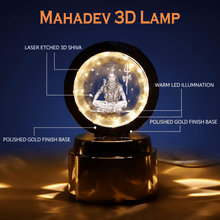 Mahadev 3D Crystal Ball Night Light (1 Pc) - justgrabit.in | Just Grab It